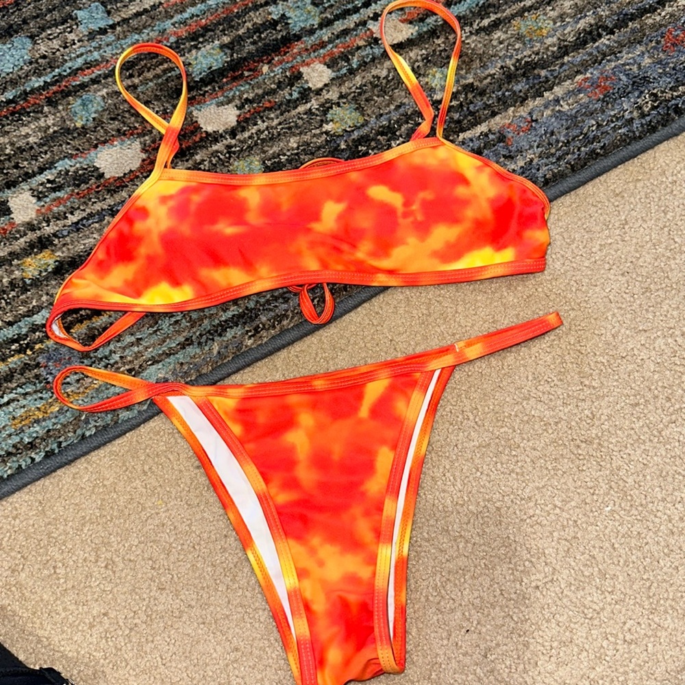 Orange and red bikini